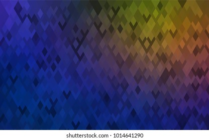 Dark Blue, Yellow vector polygonal illustration, which consist of rectangles. Rectangular pattern for your business design. Geometric background in Origami style with gradient. 