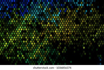 Dark Blue, Yellow vector polygonal illustration consisting of rectangles. Rectangular design for your business. Creative geometric background in origami style with gradient.