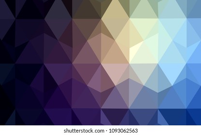 Dark Blue, Yellow vector polygonal template. Creative geometric illustration in Origami style with gradient. Best triangular design for your business.