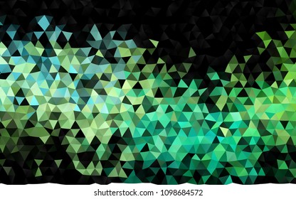 Dark Blue, Yellow vector polygonal template. Shining illustration, which consist of triangles. Brand new style for your business design.