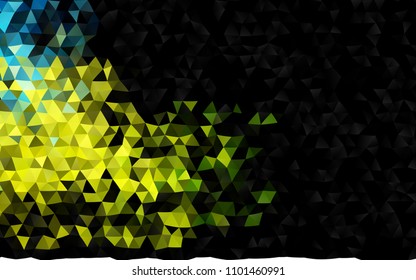 Dark Blue, Yellow vector polygonal background. Colorful abstract illustration with gradient. The best triangular design for your business.