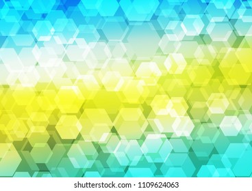 Dark Blue, Yellow vector polygonal pattern. Brand new colored illustration in blurry style with gradient. hexagonal pattern for your business design.
