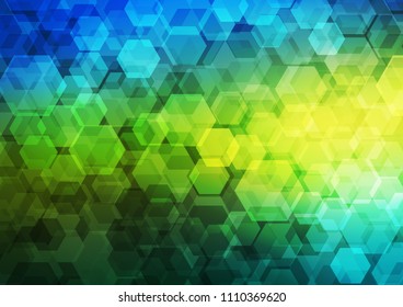Dark Blue, Yellow vector polygonal pattern. hexagonal geometric sample with gradient.  The polygonal design can be used for your web site.