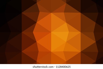 Dark Blue, Yellow vector polygonal background. Shining polygonal illustration, which consist of triangles. The best triangular design for your business.