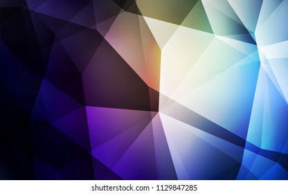 Dark Blue, Yellow vector polygonal template. Glitter abstract illustration with an elegant triangles. A completely new design for your leaflet.