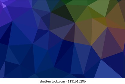 Dark Blue, Yellow vector polygonal background. Triangular geometric sample with gradient.  Textured pattern can be used for background.