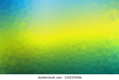 Dark Blue, Yellow vector polygonal pattern. Glitter abstract illustration with an elegant design. The completely new template can be used for your brand book.