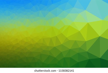 Dark Blue, Yellow vector polygonal template. Geometric illustration in Origami style with gradient.  The template can be used as a background for cell phones.