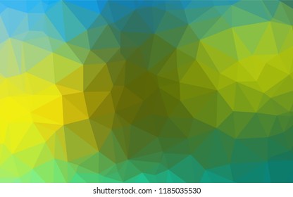 Dark Blue, Yellow vector polygonal background. Triangular geometric sample with gradient.  The best triangular design for your business.