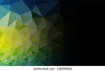 Dark Blue, Yellow vector polygonal pattern. Triangular geometric sample with gradient.  Brand new style for your business design.