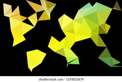 Dark Blue, Yellow vector polygonal background. Triangular geometric sample with gradient.  A completely new template for your business design.