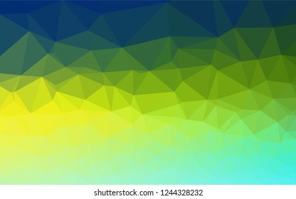 Dark Blue, Yellow vector polygonal background. Brand new colored illustration in blurry style with gradient. The best triangular design for your business.
