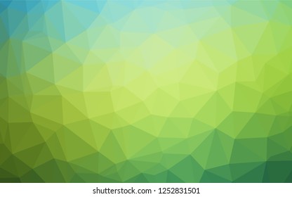 Dark Blue, Yellow vector polygonal pattern. Triangular geometric sample with gradient.  The completely new template can be used for your brand book.