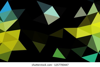 Dark Blue, Yellow vector polygonal polygonal. Shining colored illustration in a Brand new style. Triangular pattern for your business design.