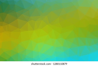 Dark Blue, Yellow vector polygonal template. Shining illustration, which consist of triangles. Textured pattern for background.