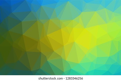 Dark Blue, Yellow vector polygonal pattern. Glitter abstract illustration with an elegant design. The template can be used as a background for cell phones.