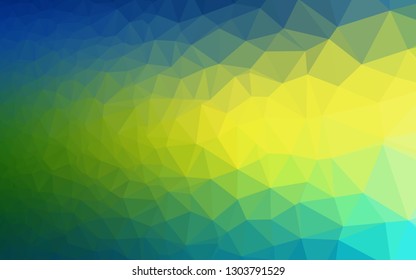 Dark Blue, Yellow vector polygonal pattern. A vague abstract illustration with gradient. Textured pattern for background.