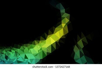 Dark Blue, Yellow vector polygonal template. Modern geometrical abstract illustration with gradient. Triangular pattern for your business design.