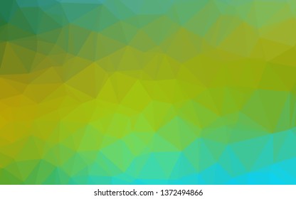 Dark Blue, Yellow vector polygonal pattern. Shining illustration, which consist of triangles. Completely new template for your business design.