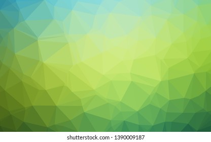 Dark Blue, Yellow vector polygonal background. Triangular geometric sample with gradient.  Brand new style for your business design.
