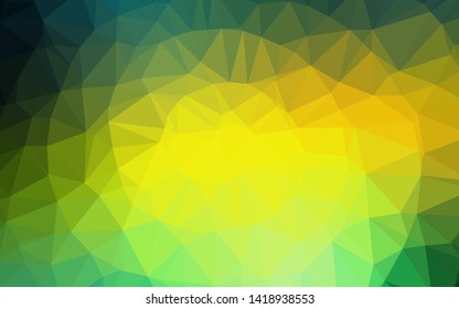 Dark Blue, Yellow vector polygonal background. Shining illustration, which consist of triangles. Completely new template for your business design.