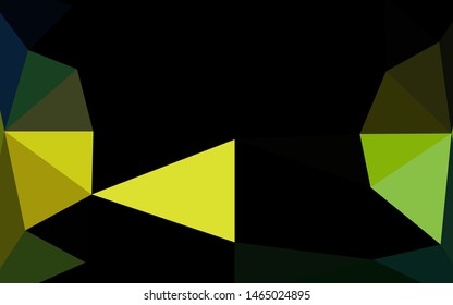Dark Blue, Yellow vector polygonal template. Colorful illustration in Origami style with gradient.  Textured pattern for background.