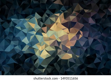 Dark Blue, Yellow vector polygonal background. Geometric illustration in Origami style with gradient.  Triangular pattern for your design.