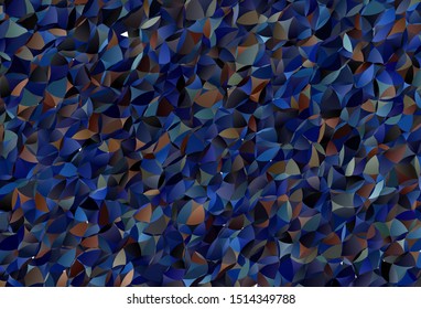 Dark Blue, Yellow vector polygonal pattern. Shining colorful illustration with triangles. A new texture for your web site.