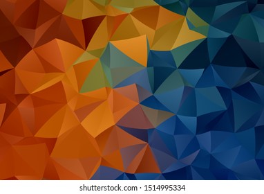 Dark Blue, Yellow vector polygonal background. Glitter abstract illustration with an elegant triangles. Completely new template for your banner.
