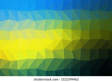 Dark Blue, Yellow vector polygonal template. Triangular geometric sample with gradient.  Completely new template for your business design.