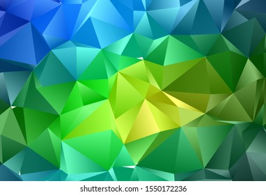 Dark Blue, Yellow vector polygonal template. Brand new colorful illustration in with gradient. Triangular pattern for your business design.