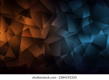 Dunkelblau, Gelbe Vektorgrafik-Polygonalvorlage. Farbige Illustration mit Dreiecken. Komplett neue Vorlage für Ihr Banner.