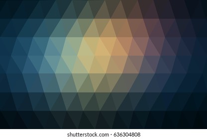 Dark Blue, Yellow vector polygonal illustration, which consist of triangles. Triangular design for your business. Creative geometric background in Origami style with gradient