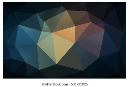 Dark Blue, Yellow vector polygonal illustration, which consist of triangles. Triangular design for your business. Creative geometric background in Origami style with gradient