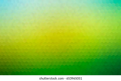 Dark Blue, Yellow vector polygonal illustration, which consist of hexagons. Hexagonal pattern for your business design. Geometric background in Origami style with gradient. 