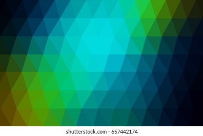 Dark Blue, Yellow vector polygonal illustration, which consist of triangles. Triangular pattern for your business design. Geometric background in Origami style with gradient. 