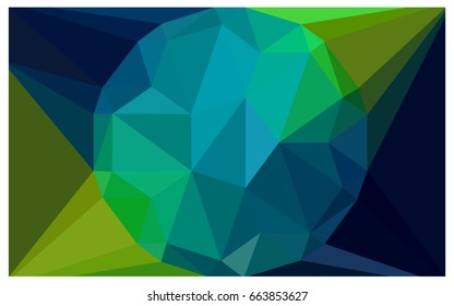 Dark Blue, Yellow vector polygonal illustration, which consist of triangles with a gemstone in center. Triangular design of a huge diamond for your business. Creative geometric background of gems.
