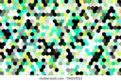 Dark Blue, Yellow vector polygonal illustration, which consist of hexagons. Hexagonal pattern for your business design. Geometric background in Origami style with gradient. 