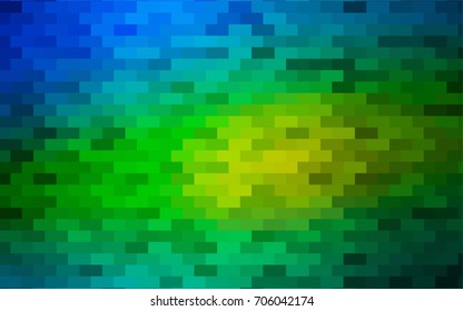 Dark Blue, Yellow vector polygonal illustration consisting of rectangles. Rectangular design for your business. Creative geometric background in origami style with gradient.