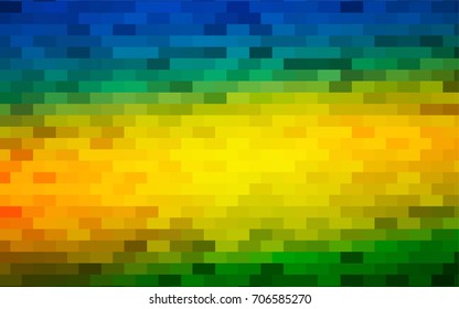 Dark Blue, Yellow vector polygonal illustration, which consist of rectangles. Rectangular pattern for your business design. Geometric background in Origami style with gradient. 