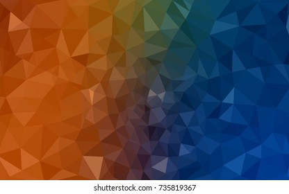 Dark Blue, Yellow vector polygonal illustration, which consist of triangles. Triangular design for your business. Creative geometric background in Origami style with gradient