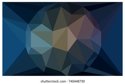 Dark Blue, Yellow vector polygonal illustration, which consist of triangles with a gemstone in center. Triangular design of a huge diamond for your business. Creative geometric background of gems.