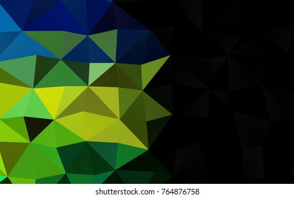 Dark Blue, Yellow vector polygonal pattern. Creative illustration in halftone style with gradient. Triangular pattern for your business design.