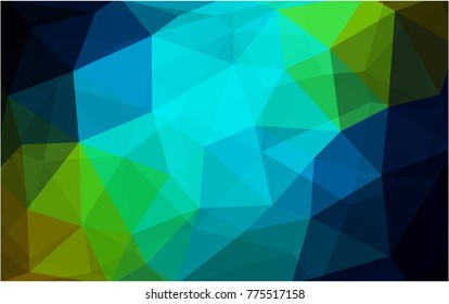 Dark Blue, Yellow vector polygonal illustration, which consist of triangles. Triangular pattern for your business design. Geometric background in Origami style with gradient. 