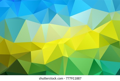 Dark Blue, Yellow vector polygonal template. Brand-new colored illustration in blurry style with gradient. Triangular pattern for your business design.