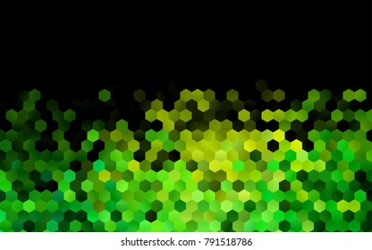 Dark Blue, Yellow vector polygonal illustration, which consist of hexagons. Hexagonal pattern for your business design. Geometric background in Origami style with gradient. 