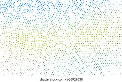Dark Blue, Yellow vector red banner with set of circles, dots. Donuts Background. Creative Design Template. Technological halftone illustration.