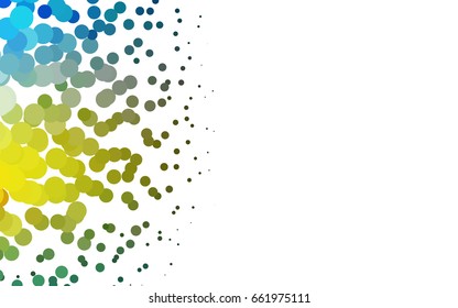 Dark Blue, Yellow vector red pattern of geometric circles, shapes. Colorful mosaic banner. Geometric background with colored disks.