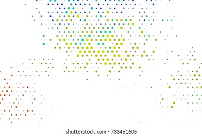 Dark Blue, Yellow vector red pattern of geometric circles, shapes. Colorful mosaic banner. Geometric background with colored disks.