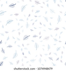 Dark Blue, Yellow vector seamless  natural elegant pattern. leaves on blurred abstract background with gradient. Pattern for heads of websites and designs.